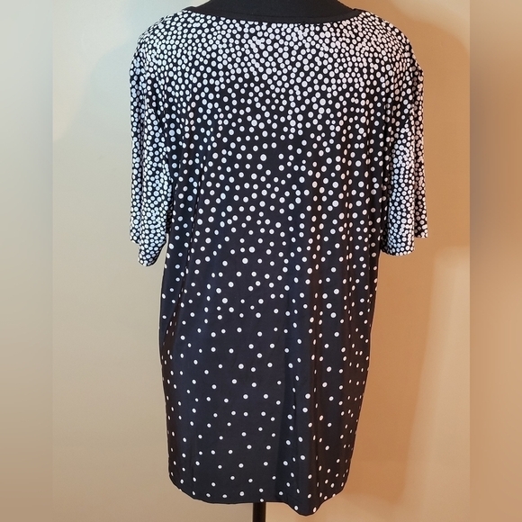 FIORI Polka Dot Short Sleeved Top, Crewneck, Size 1XL - Picture 4 of 10